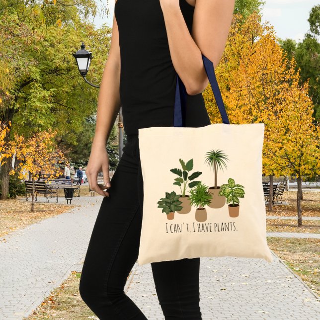 Bolso De Tela No puedo, tengo plantas divertidas plantas más all (Subido por el creador)