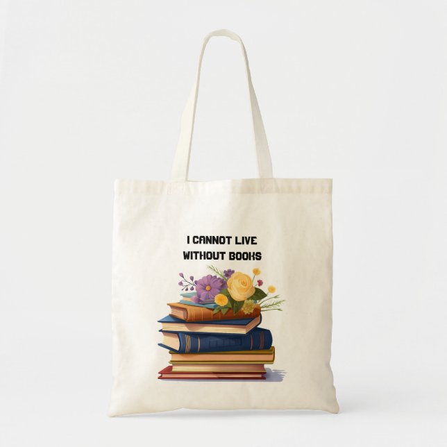 Bolso De Tela No puedo vivir sin el amante del libro de libros (Frente)