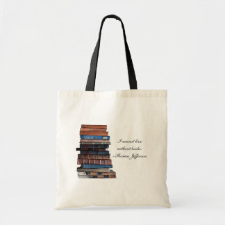 Bolso De Tela "No puedo vivir sin la pila vieja de los libros" -