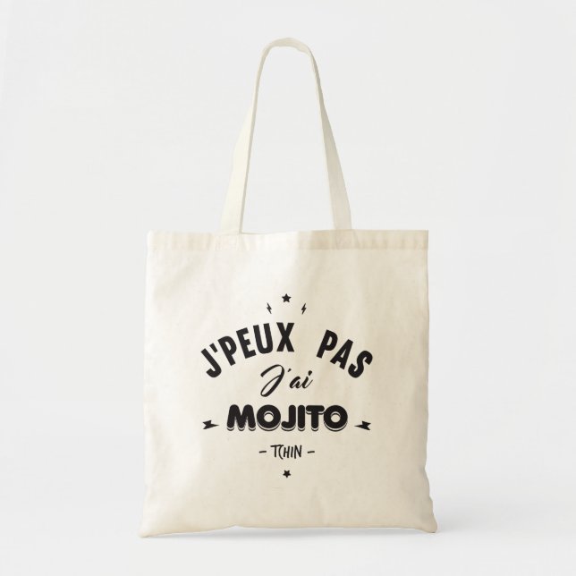Bolso De Tela No puedo yo tengo mojito (Frente)