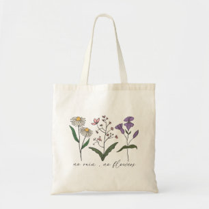 Bolso De Tela No Rain, No Flower Wildflower 