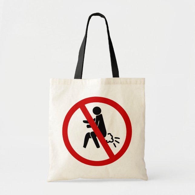 Bolso De Tela NO ⚠ Rótulo de inodoros tailandeses divertidos ⚠ (Frente)