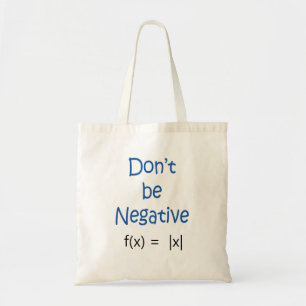 Bolso De Tela No sea retruécano negativo de la matemáticas