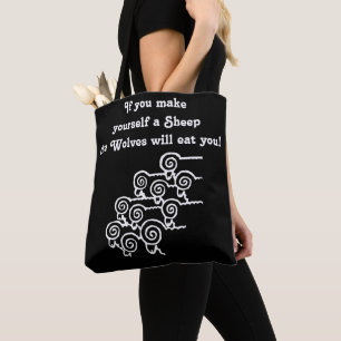 Bolso De Tela No seas Tote de oveja (negro)