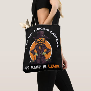 Bolso De Tela No soy un Jack-o-Lantern Mi nombre es Lewis