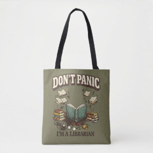 Bolso De Tela No te asustes, soy bibliotecario. Diseño de libro