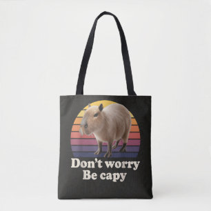 Bolso De Tela No te preocupes, sé capy Diseño de capybara lindo