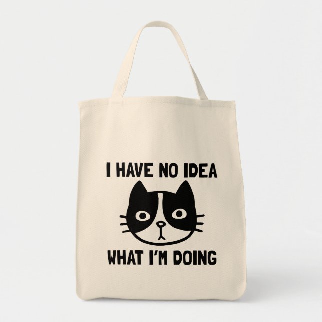 Bolso De Tela No tengo idea de lo que estoy haciendo gato (Frente)