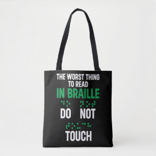 Bolso De Tela No Toces Cosas Peores Graciosas Para Leer En Brail