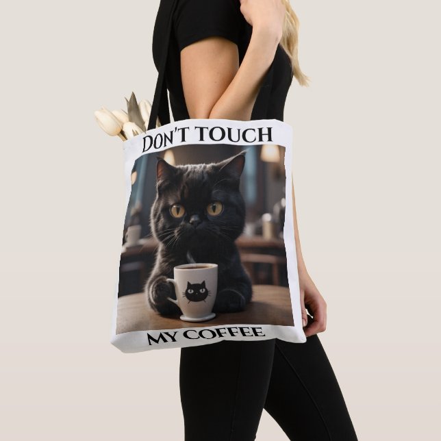 Bolso De Tela No toques mi café divertido (Detalle)