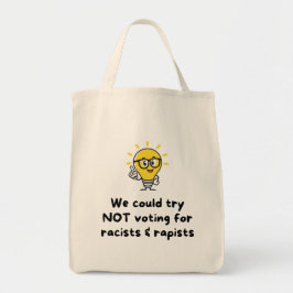 Bolso De Tela NO votar por racistas y violadores