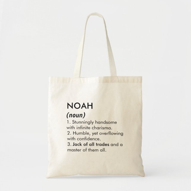 Bolso De Tela Noah name, Editable name, Custom name (Frente)