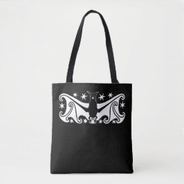 Bolso De Tela Noche Art Deco Halloween Volando Bat Starry
