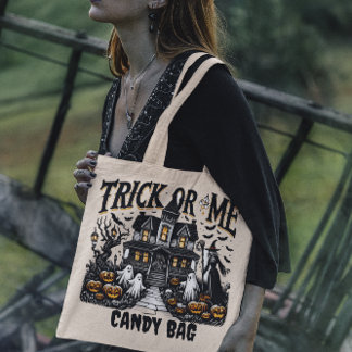 Bolso De Tela Noche de Halloween: brujas y calabazas