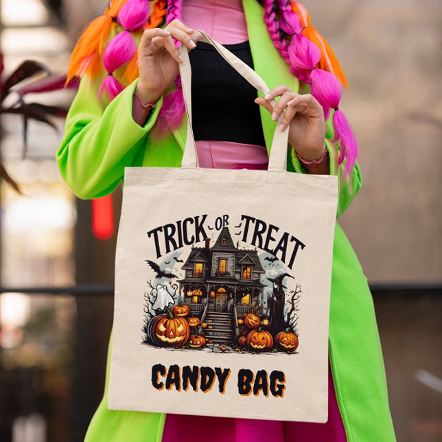 Bolso De Tela Noche de Halloween con fantasmas y calabazas (Subido por el creador)