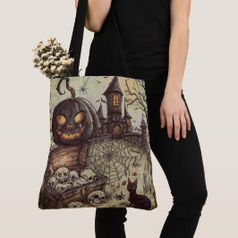 Bolso De Tela Noche de Halloween: La calabaza negra aterradora g
