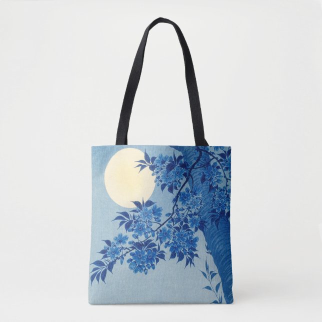 Bolso De Tela Noche de la luna Árbol azul luna (Anverso)