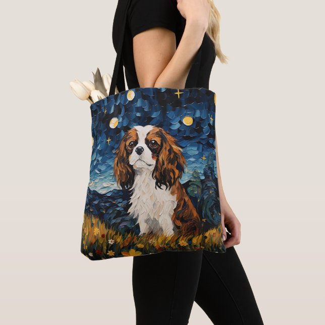 BOLSO DE TELA NOCHE DE STARRY TEMÁTICA CAVALIER KING CHARLES SPA (Detalle)