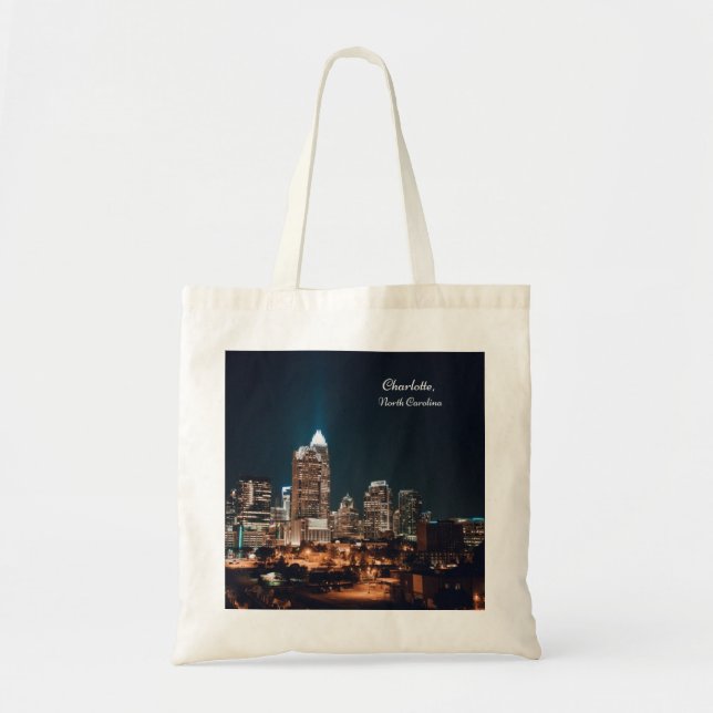Bolso De Tela Noche del Skyline City de Charlotte Carolina del N (Frente)