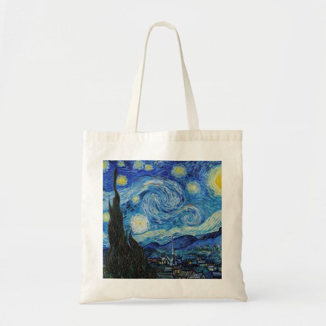 Bolso De Tela Noche estrellada (1889) de Vincent Van Gogh (Frente)