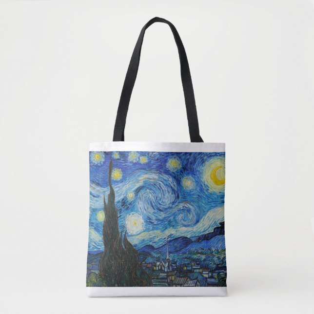 Bolso De Tela Noche estrellada 1889 de Vincent van Gogh (Anverso)
