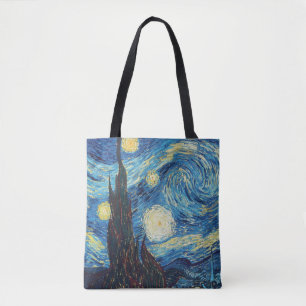 Bolso De Tela Noche estrellada de Van Gogh Clásico Azul Obra Mae