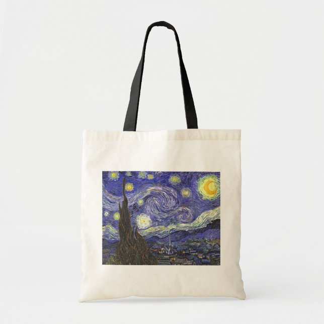 Bolso De Tela Noche estrellada de Vincent van Gogh (Frente)