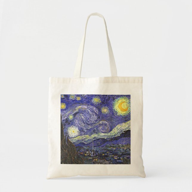 Bolso De Tela Noche estrellada de Vincent van Gogh (Frente)