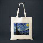 Bolso De Tela Noche estrellada de Vincent Van Gogh<br><div class="desc">Noche estrellada de Vincent Van Gogh pintura maestra arte bello impresionismo pintura vibrante color bello paisaje de calidad paisaje arte post decoración</div>