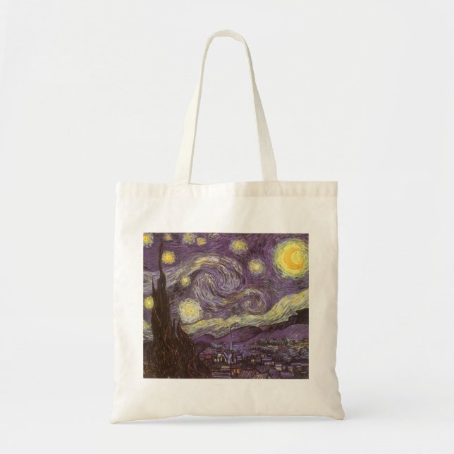 Bolso De Tela Noche estrellada de Vincent van Gogh, Bella Artes  (Frente)