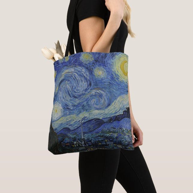 Bolso De Tela "Noche estrellada" por Van Gogh (Detalle)