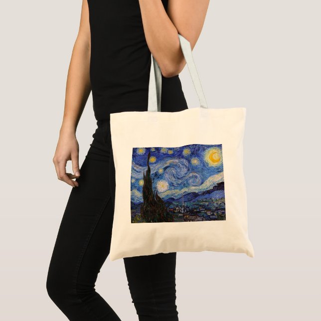 Bolso De Tela Noche estrellada: Saint Remy de Vincent Van Gogh (Anverso (producto))