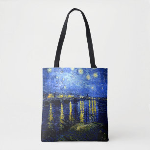 Bolso De Tela Noche estrellada sobre el Ródano