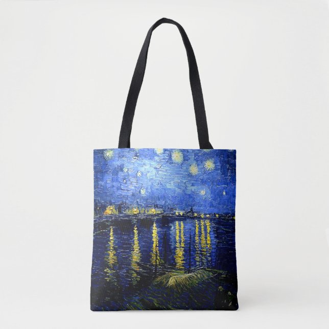 Bolso De Tela Noche estrellada sobre el Ródano (Anverso)