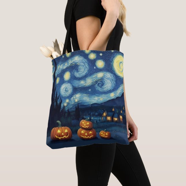 Bolso De Tela Noche estrellada Van Gogh Halloween (Detalle)