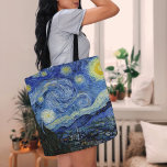 Bolso De Tela Noche estrellada | Vincent Van Gogh<br><div class="desc">Noche estrellada (1889) del artista holandés Vincent Van Gogh. El arte original es un óleo sobre lienzo que representa un enérgico cielo nocturno post-impresionista en tonos morales de azul y amarillo. Utilice las herramientas de diseño para agregar texto personalizado o personalizar la imagen.</div>