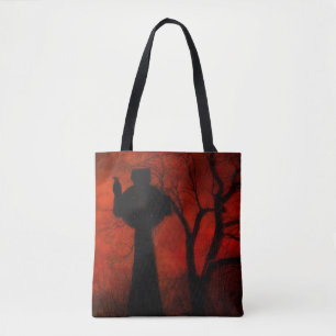 Bolso De Tela Noche Gótica de Halloween Rojo