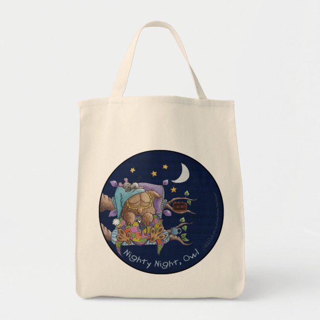 Bolso De Tela Noche Nocturna, Owl (Frente)