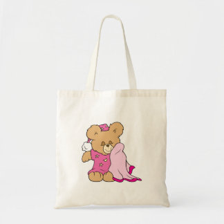 Bolso De Tela noche somnolienta chica diseño de osito de peluche