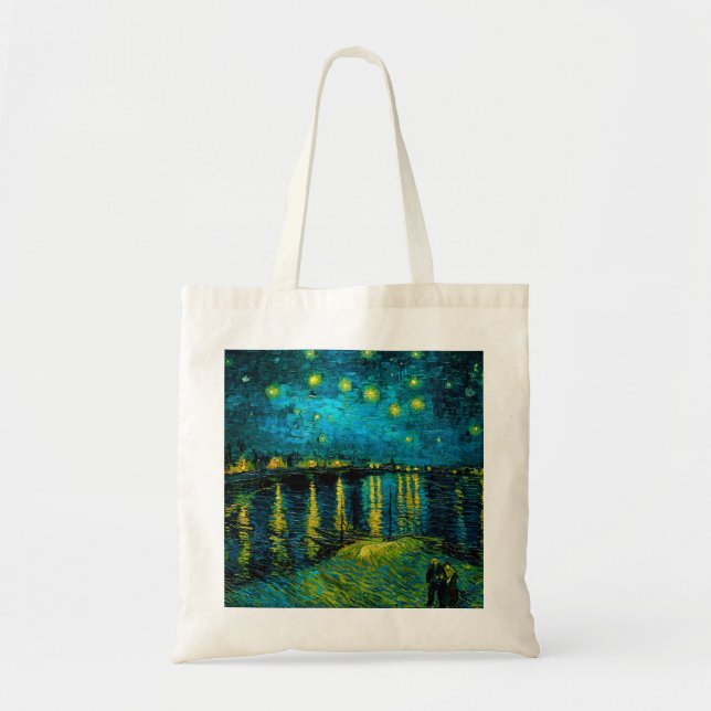 Bolso De Tela Noche Van Gogh Starry sobre el Ródano (Frente)