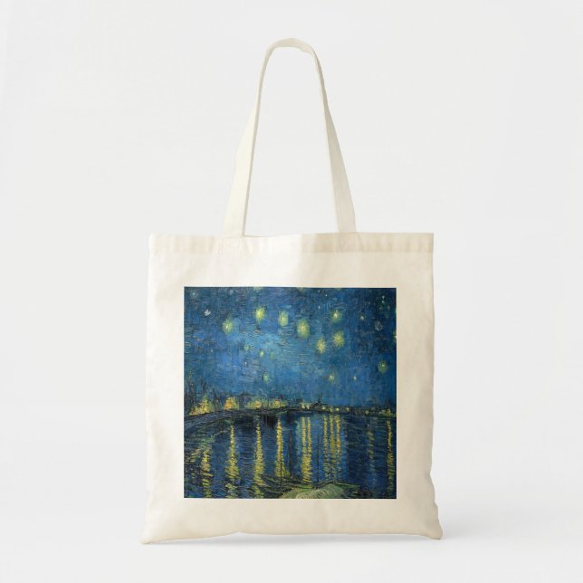 Bolso De Tela Noche Van Gogh Starry sobre el Ródano (Frente)