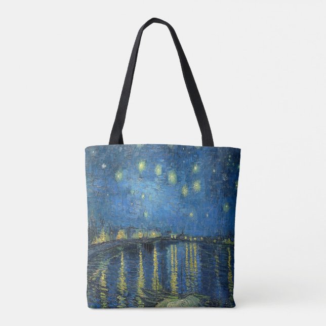 Bolso De Tela Noche Van Gogh Starry sobre el Ródano (Reverso)