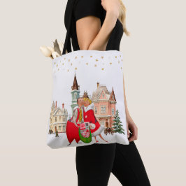 Bolso De Tela Nochebuena de 1950 Estrellas doradas de la pareja