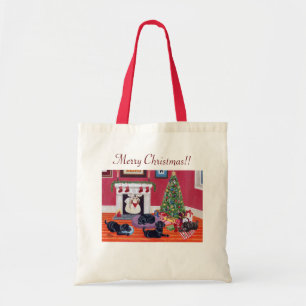 Bolso De Tela Nochebuena Labradors