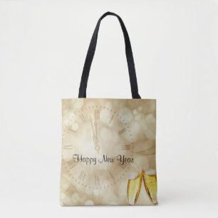 Bolso De Tela Nochevieja con gafas de champán
