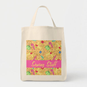 Bolso De Tela Nociones de coser amarillas Personalizado de arte