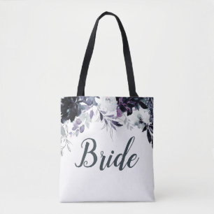 Bolso De Tela Nocturna acuarela floral elegante novia