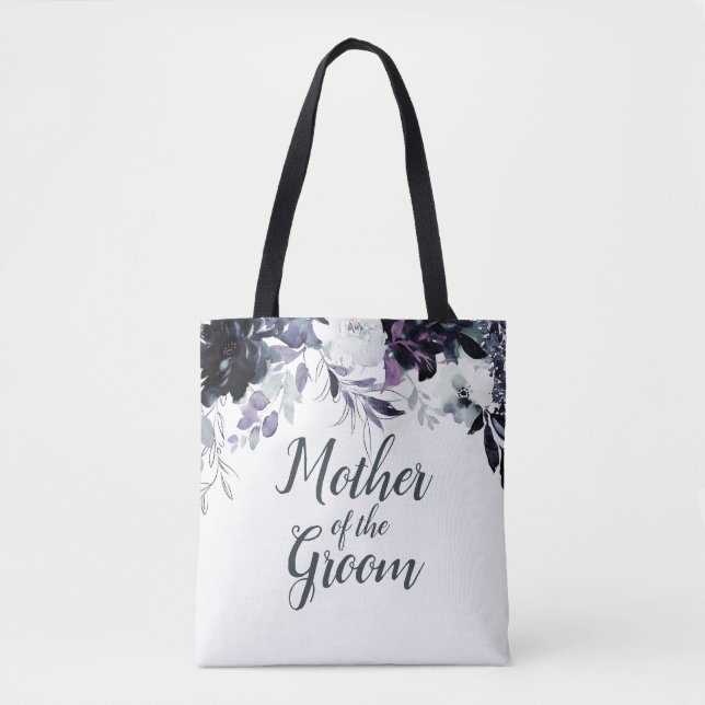 Bolso De Tela Nocturna acuarela floral madre del novio (Anverso)