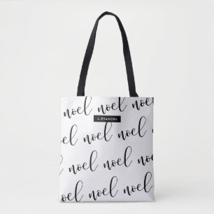 Bolso De Tela Noel Archivo de Navidades en blanco y negro con n