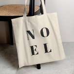 Bolso De Tela Noel | Modernos Navidades elegantes de moda negra<br><div class="desc">Sencillo,  elegante y audaz "Noel" cita el arte vacaciones de tote bolsa en negro elegante en estilo moderno minimalista tipográfico. El saludo se puede personalizar fácilmente para un diseño único y personal de vacaciones que destaca entre la multitud.</div>